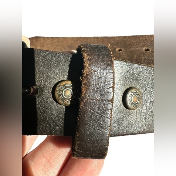 Vtg Mens Levi's Belt Split CowhideUSA Sz 38/85 Distressed Grunge Paint Work‌‌‌ - Picture 4 of 12